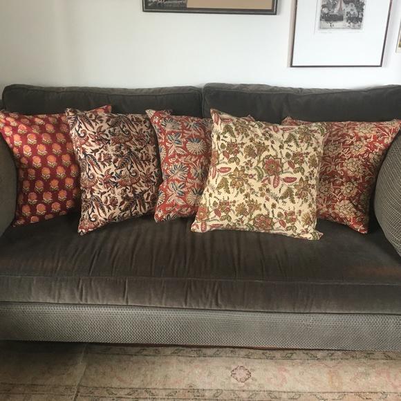 NWOT Indian Block Print Pillow or Cushion Cover - Picture 2 of 5